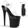 Pleaser - FLAMINGO808ABLS Sandale à bride à la cheville, Pole dance chaussures - Chaussures de pole dance - Noir/Transparent Product image